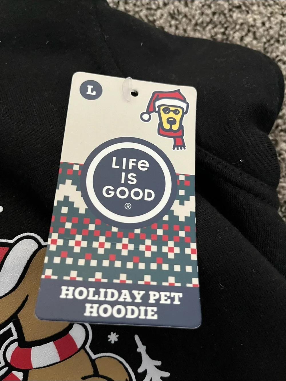 Life is Good holiday pet hoodie
